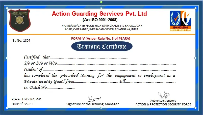 Action Guarding Services Team